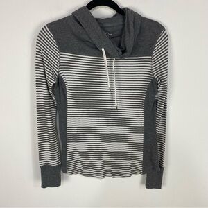 Eddie Bauer Striped cowl neck lightweight sweater long sleeve top minimalist